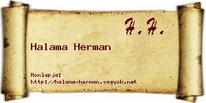 Halama Herman névjegykártya